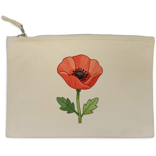 Poppy flower canvas zip - flower',