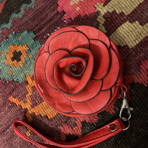 Women faux leather - faux, flower