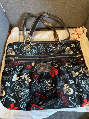 Coach poppy tote - poppy, wristlet