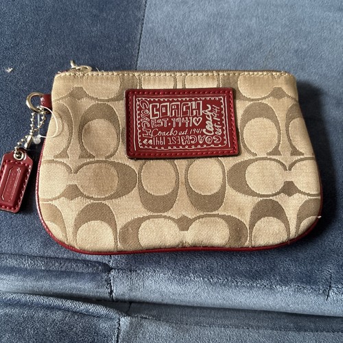 Coach wristlet khaki pink tan - khaki,