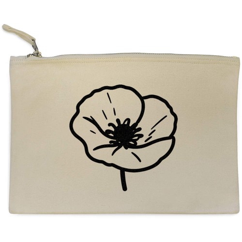 Poppy flower canvas zip - flower',