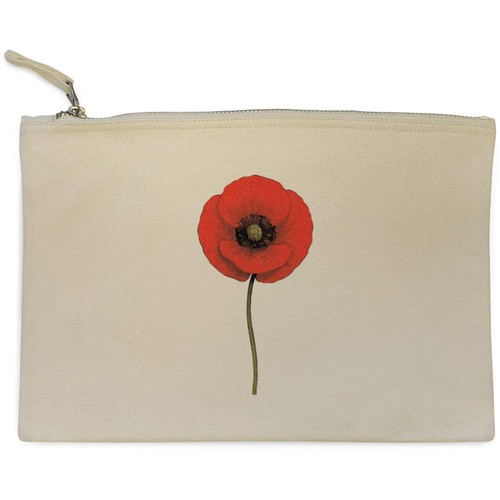 Poppy flower canvas zip - canvas,