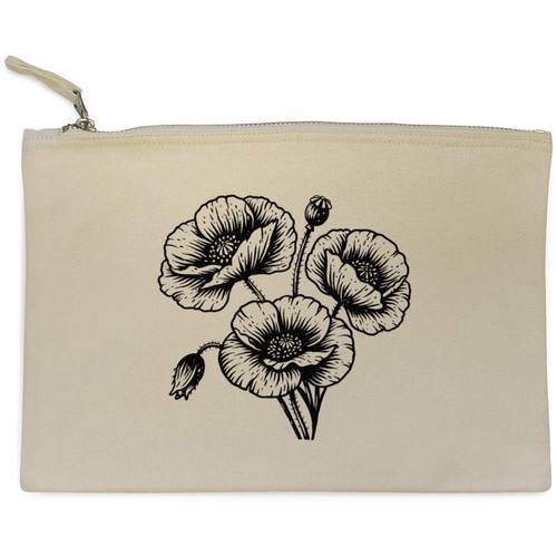 Poppy flowers canvas zip - flowers',