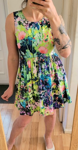 Zara basic floral fit flare - zara,