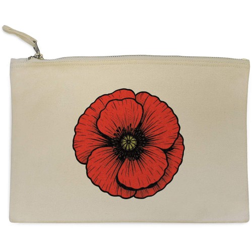 Poppy flower top view canvas - flower,