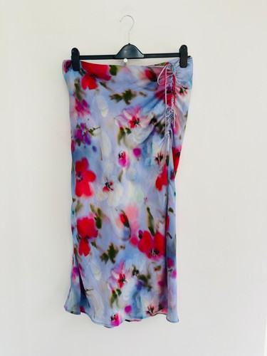 Zara maxi satin skirt - satin, red