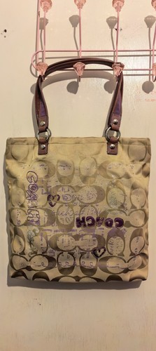 Coach 14922 lilac poppy tote - coach,