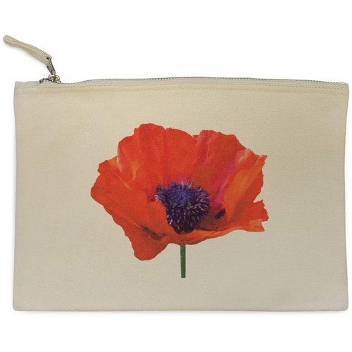 Poppy flower canvas zip - flower',